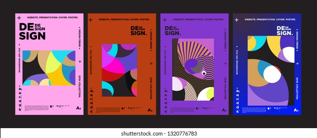 Abstract fun color pattern cartoon texture for doodle geometric background. Vector trend shape for brochure cover template design
