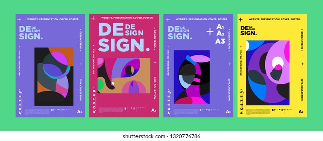 Abstract fun color pattern cartoon texture for doodle geometric background. Vector trend shape for brochure cover template design
