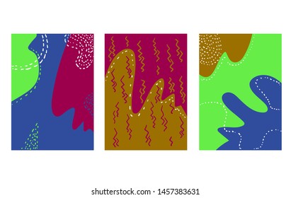 Abstract fun color pattern cartoon texture for doodle geometric background with  trend shape for brochure cover template design