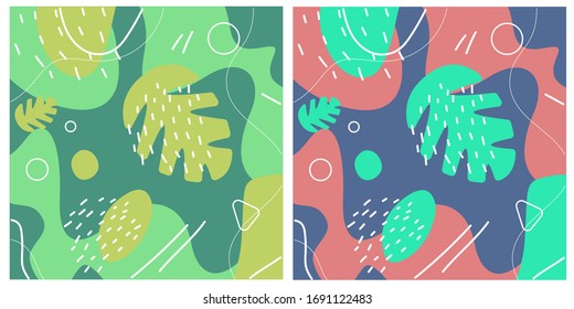 Abstract fun color pattern cartoon texture for doodle geometric background. Vector trend shape.