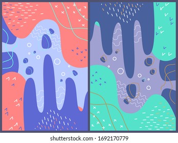 Abstract fun color pattern cartoon texture for doodle geometric background. Vector trend shape.