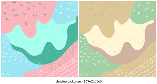 Textura de dibujos animados de patrones de color divertidos para el fondo geométrico del doodle. Forma de tendencia del vector.
