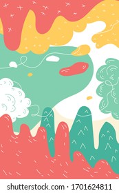 Abstract fun color pattern cartoon texture for doodle geometric background. Vector trend shape.