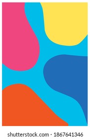 Abstract fun color pattern cartoon texture for doodle geometric background.Vector trend shape for brochure cover template design, hand drawn