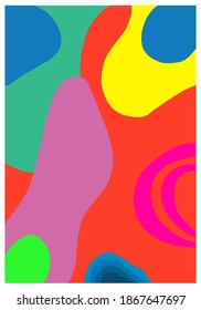 Resumen de la textura de la caricatura del patrón de color divertido para el fondo geométrico del doodle.Forma de tendencia del vector para el diseño de la plantilla de portada del folleto, dibujado a mano