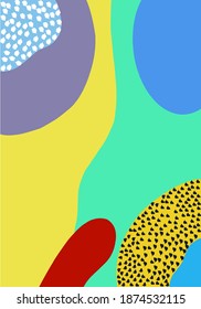 Abstract fun color pattern cartoon texture for doodle geometric background. Vector trend shape for brochure cover template design