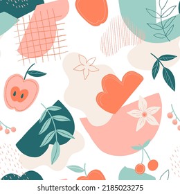 Resumen de la textura de dibujos animados de patrones de color divertidos para el fondo geométrico del doodle. Forma de tendencia de vectores para el diseño de plantillas de portada de folletos.
