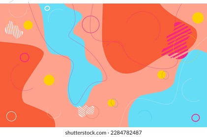 Resumen de la textura de dibujos animados de patrones de color divertidos para el fondo geométrico del doodle. 