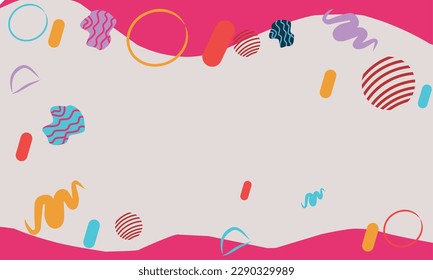 Resumen de la textura de dibujos animados de patrones de color divertidos para el fondo geométrico del doodle.