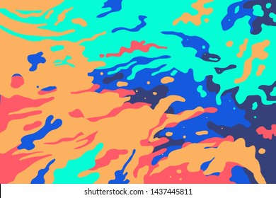 Abstract Fun Drawn Memphis Background. Vector brochure cover template design - EPS