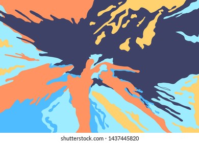Abstract Fun Drawn Memphis Background. Vector brochure cover template design - EPS