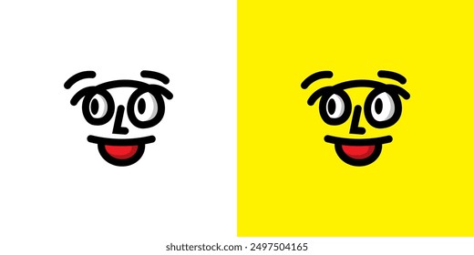Abstractas Ilustración vectorial de iconos de emoji divertido.