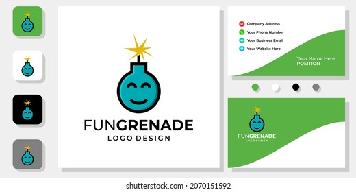 Resumen de diseño de granadas divertidas con plantilla de tarjeta de visita.