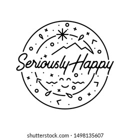Abstract and Fun Monoline Outdoor Badge Design