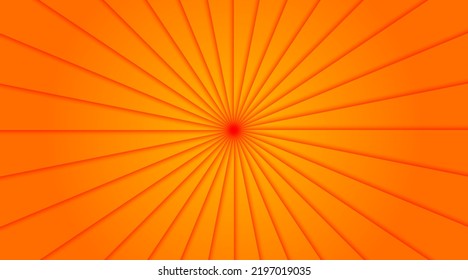 Abstract fun orange background of dark gradient lines in a circle.