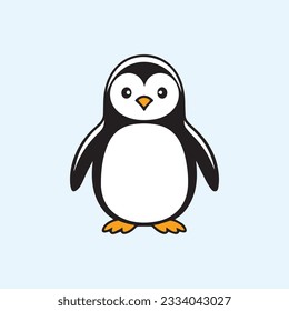 Abstract fun penguin animal logo vector