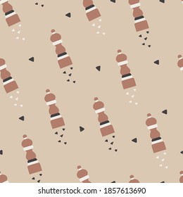 Abstract Fun Pepper Grinder Vector Graphic Illustration Seamless Pattern for Kitchen Background and Apparel Design