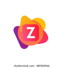 Abstract fun shape elements company logo sign icon. Z letter logotype vector design