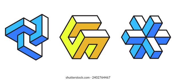 Abstract fun shapes isolated on white background. Vector illustration.