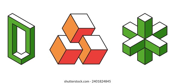 Abstract fun shapes set isolated on white background. Design elements. Vector illustration.