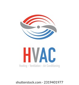 Resumen de la silueta divertida con líneas rojas y azules para la empresa HVAC aislada en fondo blanco