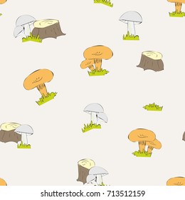 Abstract fungus seamless pattern background