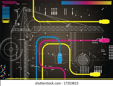 Abstract, funky design for the construction industry.