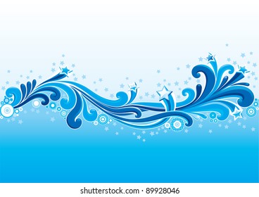 Abstract funky fireworks. Vector abstract holiday background with stars of fireworks.