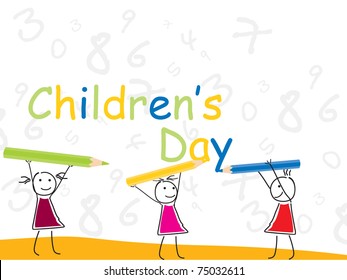 abstract funky kiddish background for children day
