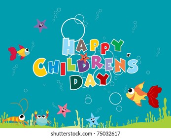 abstract funky kiddish background for children day