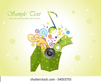 abstract funky pattern musical background, vector illustration