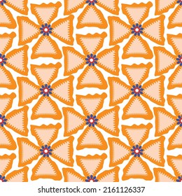 Abstract Funky Retro Floral Geometric Seamless Pattern Trendy Fashion Colors Perfect for Allover Fabric Print or Wrappin Paper Orange Tones