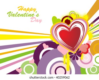 abstrakter, funky valentiner Tageshintergrund mit grauem Herzen