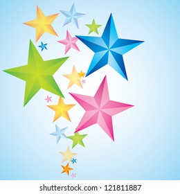 Abstract Funny colored star flow background