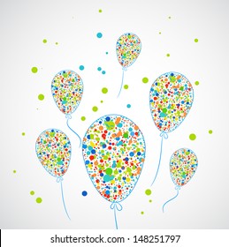 Abstract funny dotted balloons.