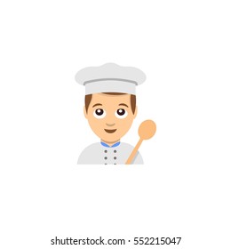 Abstract funny flat design man chief emoticon illustration