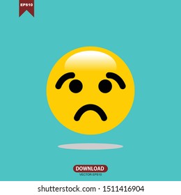 Abstract funny flat style emoji emoticon reactions color icon
