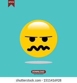 Abstract funny flat style emoji emoticon reactions color icon