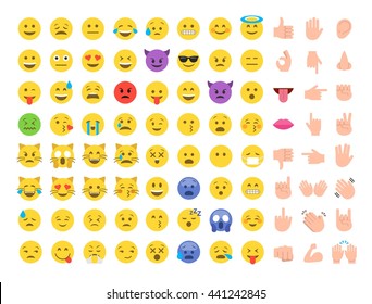Абстрактный смешной плоский стиль Emoji emoji набор значков