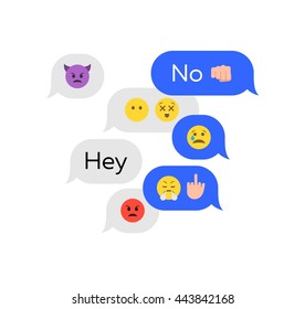 Abstract funny flat style emoji emoticon icon set