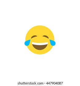 Abstract Funny Flat Style Emoji Emoticon Laugh And Cry Icon