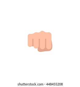 Abstract funny flat style emoji emoticon punch hand icon 