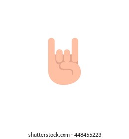 Abstract funny flat style emoji emoticon rock hand icon 