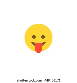Abstract funny flat style emoji emoticon tongue icon 