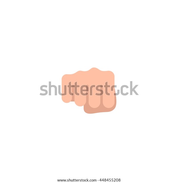 Abstract funny flat style emoji emoticon punch hand icon.