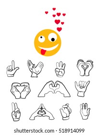 Abstract funny flat style  icon set