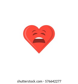 Abstract funny flat style valentine's day emoticon icon