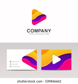 Abstract funny media company logo icon sign with brand business card