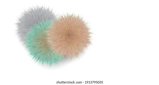 Abstract fur texture with blend effect likes flowers vector illustration fur and mesh shadow isolated on white background