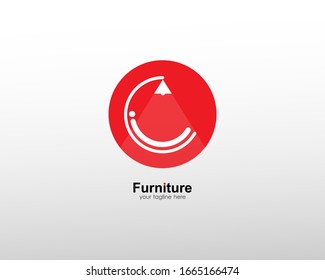 abstract furniture logo with art lines. modern templates. for company and graphic design. logo icon of chair, lamp, table, wardrobe.